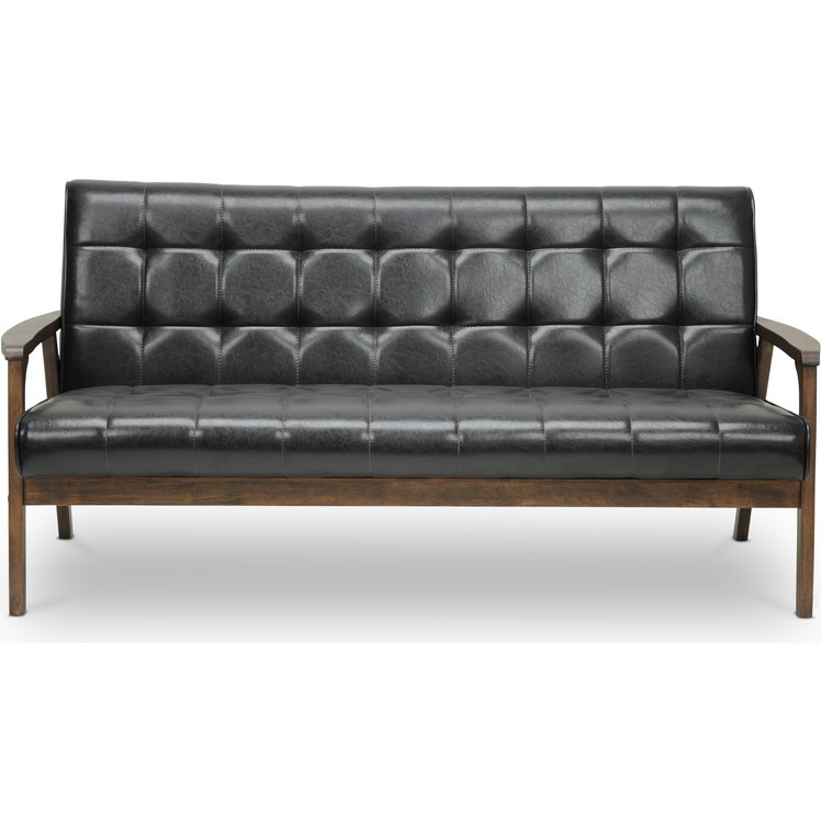 Baxton TOGO SF 109 541 Masterpieces Sofa in Tufted Brown